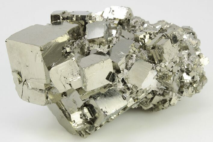 Shiny, Cubic Pyrite Crystal Cluster - Peru #203000